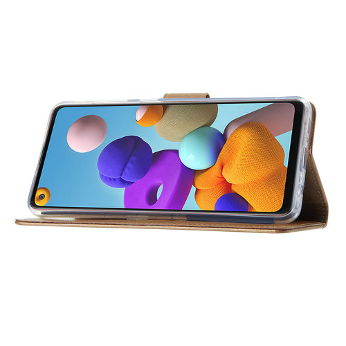 Bookcase Samsung Galaxy A21S hoesje - Goud