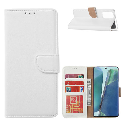 Bookcase Samsung Galaxy Note 20 hoesje - Wit