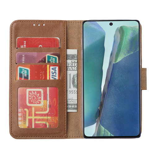 Bookcase Samsung Galaxy Note 20 hoesje - Bruin