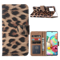 Panter print Bookcase hoesje voor de Samsung Galaxy A71