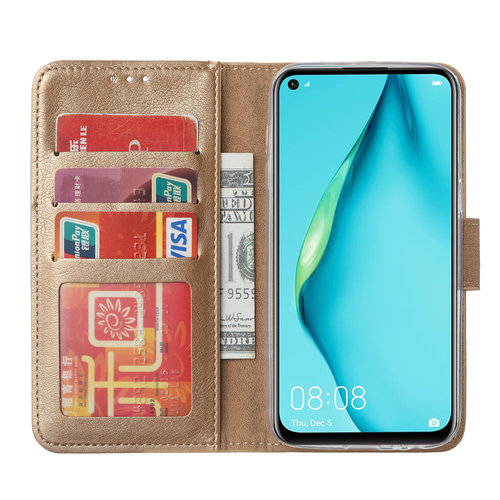 Bookcase Huawei P40 Lite hoesje - Goud