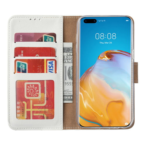 Bookcase Huawei P40 Pro+ Hoesje - Wit