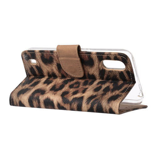 Panter print Bookcase hoesje voor de Samsung Galaxy A01