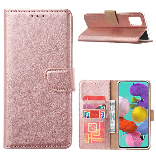 Bookcase Samsung Galaxy A51 hoesje - Rosé Goud