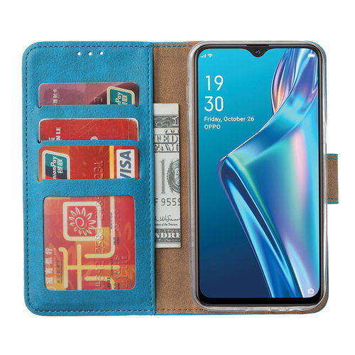 Bookcase Oppo A12s hoesje - Blauw