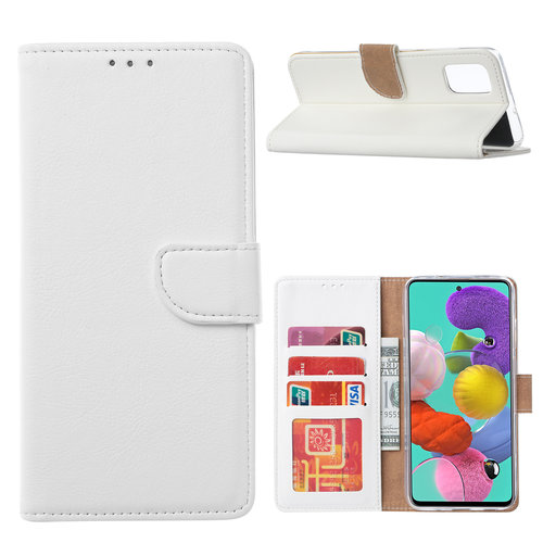 Bookcase Samsung Galaxy A51 hoesje - Wit