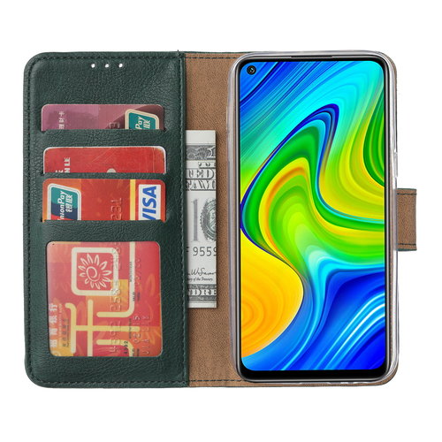 Bookcase Xiaomi Redmi Note 9 Hoesje - Smaragdgroen