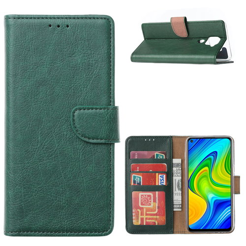 Bookcase Xiaomi Redmi Note 9 Hoesje - Smaragdgroen