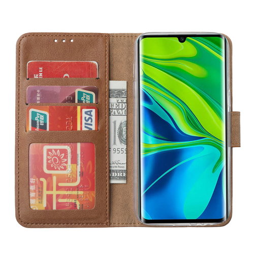 Bookcase Xiaomi Mi Note 10 Lite Hoesje - Bruin