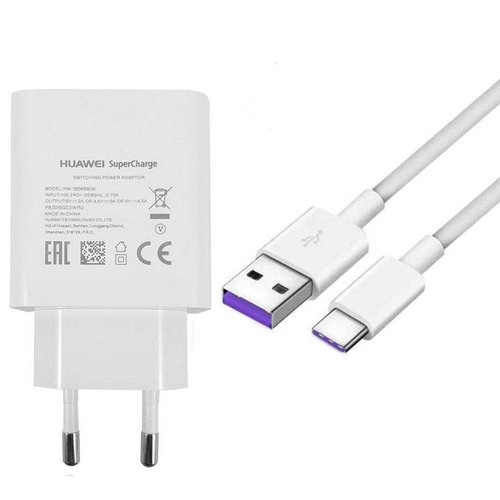 Huawei Originele Supercharger Oplader Adapter kop + USB 3.1 Type-C kabel - 5A