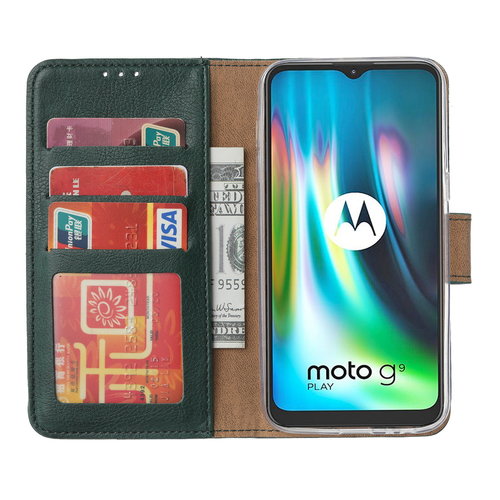 Bookcase Motorola Moto G9 Play hoesje - Smaragdgroen