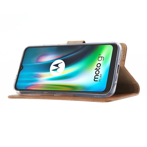 Bookcase Motorola Moto G9 Play hoesje - Bruin