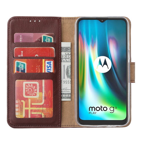 Bookcase Motorola Moto G9 Play hoesje - Bordeauxrood