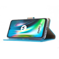Bookcase Motorola Moto G9 Play hoesje - Blauw