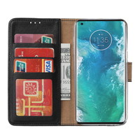 Bookcase Motorola Edge Plus hoesje - Zwart