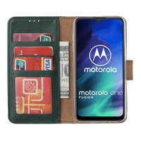 Bookcase Motorola One Fusion hoesje - Smaragdgroen
