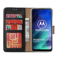 Bookcase Motorola One Fusion hoesje - Zwart