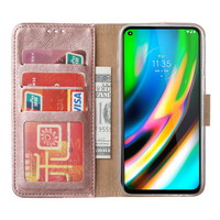 Bookcase Motorola Moto G9 Plus hoesje - Rosé Goud