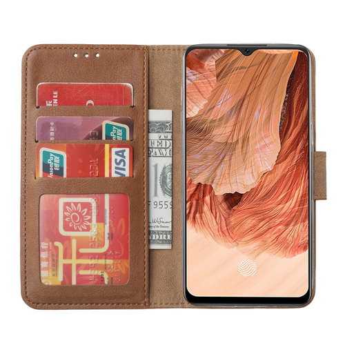 Bookcase Oppo F17 hoesje - Bruin