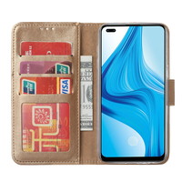 Bookcase Oppo F17 Pro hoesje - Goud