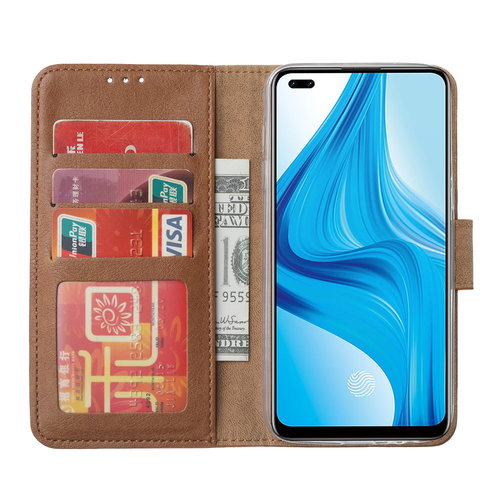 Bookcase Oppo F17 Pro hoesje - Bruin