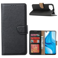 Bookcase Oppo F17 Pro hoesje - Zwart