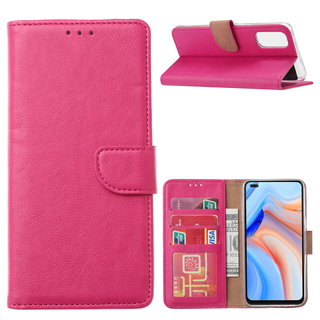 Bookcase Oppo Reno 4 hoesje - Roze