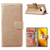 Bookcase Xiaomi Poco X3 Hoesje - Goud