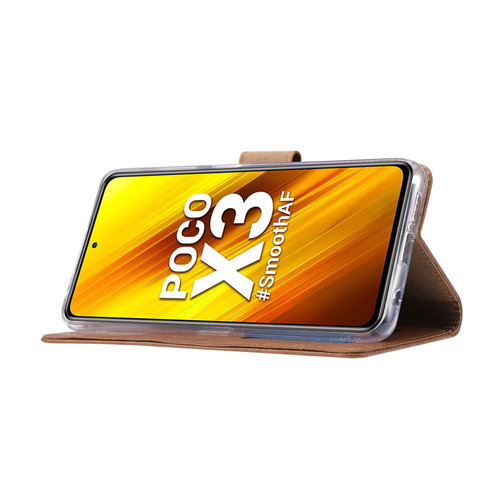 Bookcase Xiaomi Poco X3 Hoesje - Bruin