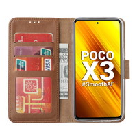 Bookcase Xiaomi Poco X3 Hoesje - Bruin