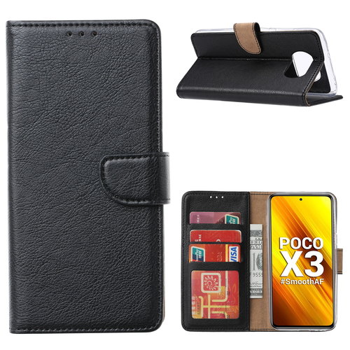 Bookcase Xiaomi Poco X3 Hoesje - Zwart