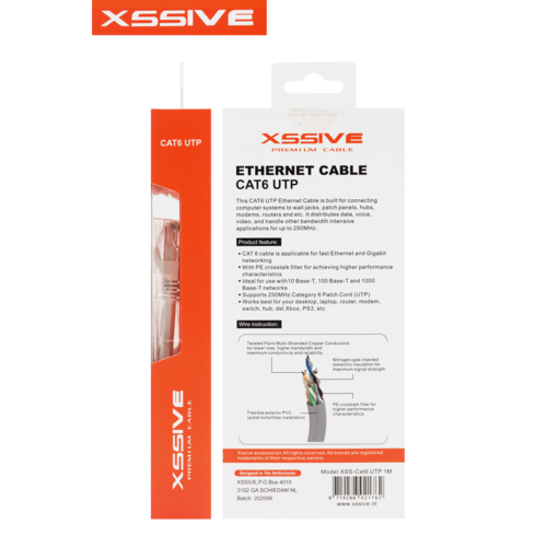 Xssive Netwerk CAT6 UTP Ethernet kabel - 1 meter