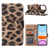 Panter print Bookcase hoesje voor de Apple iPhone 12 Mini