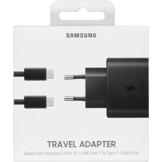 Galaxy Adaptive Super Fast Charging 45W Oplader met Type-C naar Type-C kabel - Zwart