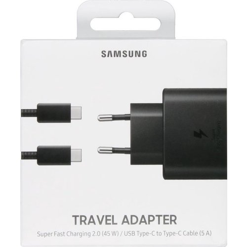 Samsung Galaxy Adaptive Super Fast Charging 45W Oplader met Type-C naar Type-C kabel - Zwart