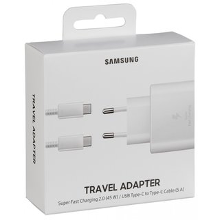 Galaxy Adaptive Super Fast Charging 45W Oplader met Type-C naar Type-C kabel - Wit