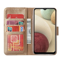 Bookcase Samsung Galaxy A12 hoesje - Goud