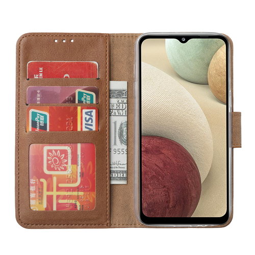 Bookcase Samsung Galaxy A12 hoesje - Bruin