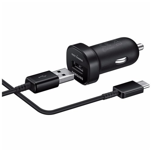 Samsung Originele Adaptive Fast Charging Mini Autolader met 120cm Type-C kabel - Zwart