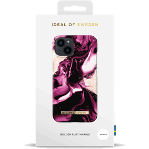 Ideal of Sweden iPhone 13 hoesje - Golden Ruby Marble print