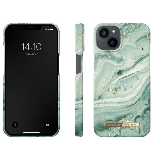 Ideal of Sweden iPhone 13 hoesje - Mint Swirle Marble print