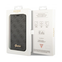 Guess Originele Monogram Bookcase hoesje voor de Apple iPhone 14 Plus - Grijs