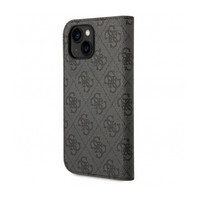 Guess Originele Monogram Bookcase hoesje voor de Apple iPhone 14 Plus - Grijs