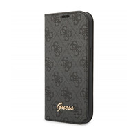 Guess Originele Monogram Bookcase hoesje voor de Apple iPhone 14 Pro - Grijs