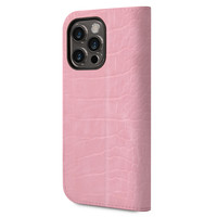 Guess Originele Croco Bookcase Hoesje voor de Apple iPhone 14 Pro - Roze