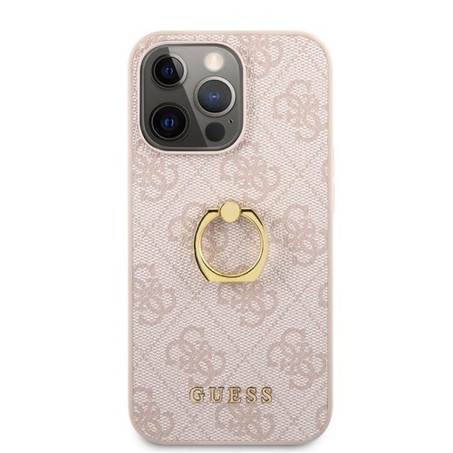 Guess Originele Monogram Ring Bookcase hoesje voor de Apple iPhone 13 Pro - Roze