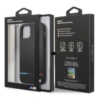 BMW Originele Carbon Stripe Back Cover Hoesje voor de Apple iPhone 13 Pro - Zwart