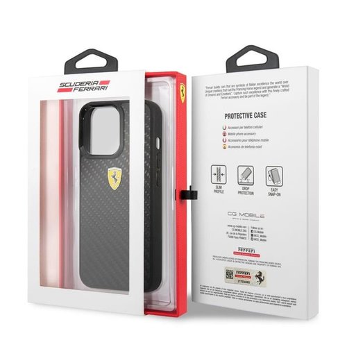 Ferrari Originele Scuderia Carbon Case Apple iPhone 13 Pro - Zwart