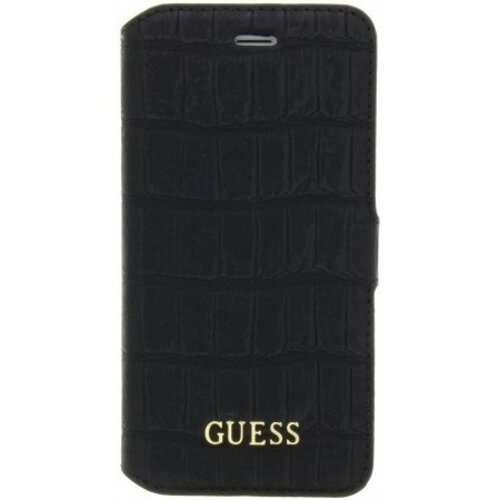 Guess Originele Croco Bookcase Hoesje voor de Apple iPhone 14 Pro - Zwart