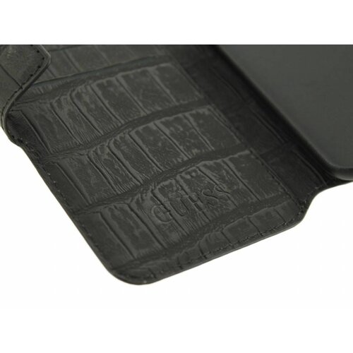 Guess Originele Croco Bookcase Hoesje voor de Apple iPhone 14 Pro - Zwart